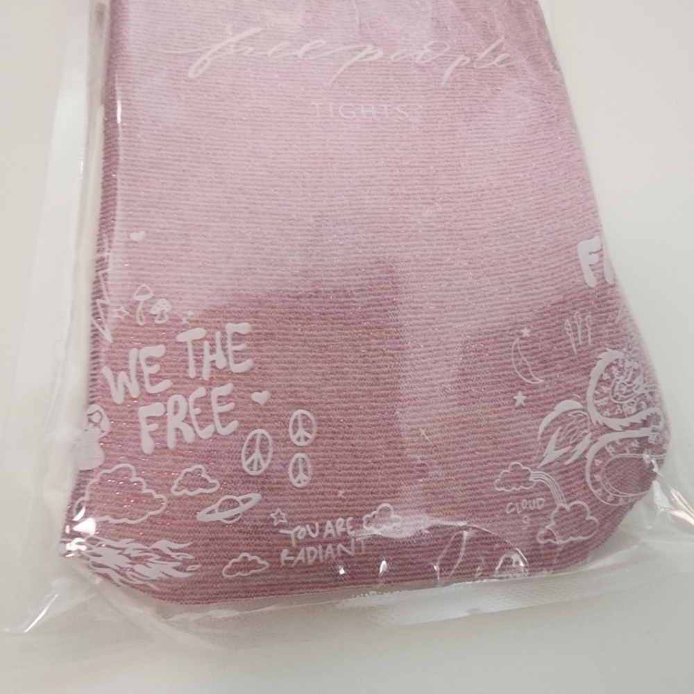 NWT Free People Pink All That Shimmers Tights - Picture 5 of 10